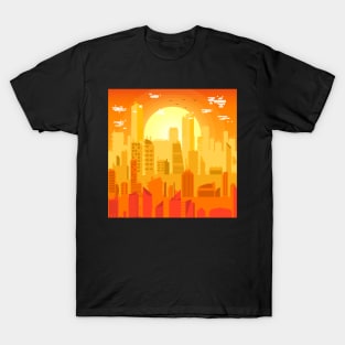 Summer sunset fullcolor city modern art T-Shirt